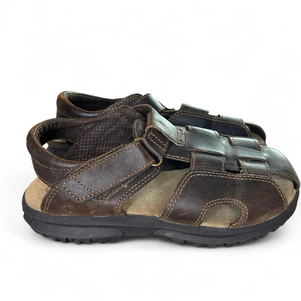 Stride Rite Boys’ Leather Angler Sandals – Size 1W 🤎 - Picture 3 of 8